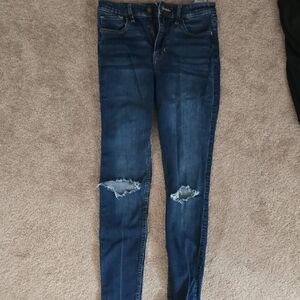 Hollister Dark Blue Ripped Skinny Jeans
